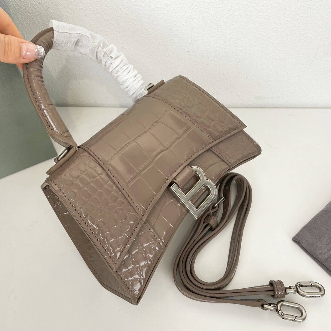 Balenciaga Crocodile XSmall Hourglass Bag - Metal Gray 33313 | Sandra Bags - Image 2