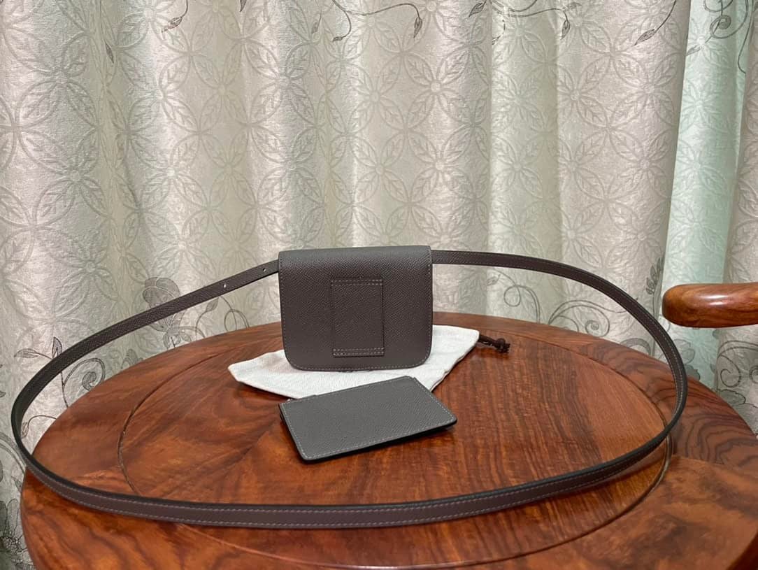 Hermes Kangkang Slim Wallet - Metal Gray 88497 | Sandra Bags - Image 2