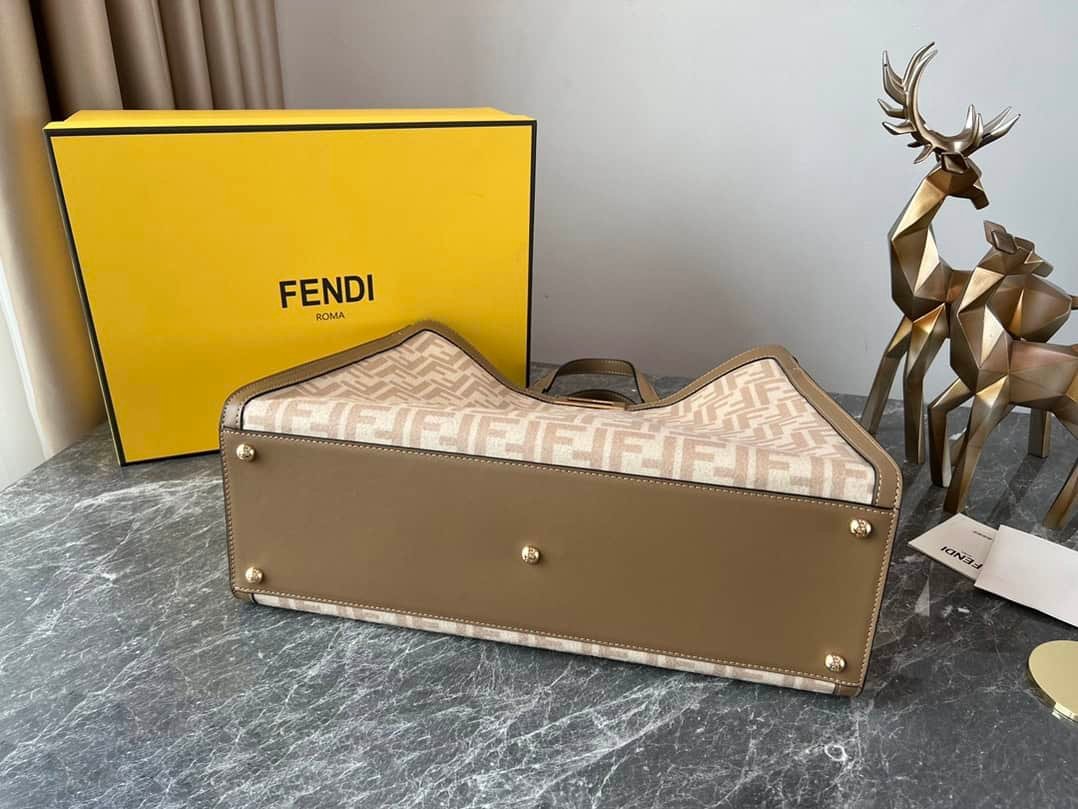 Fendi Double FF Flannel Peekaboo X-tote Bag 50951 | Sandra Bags - Image 3