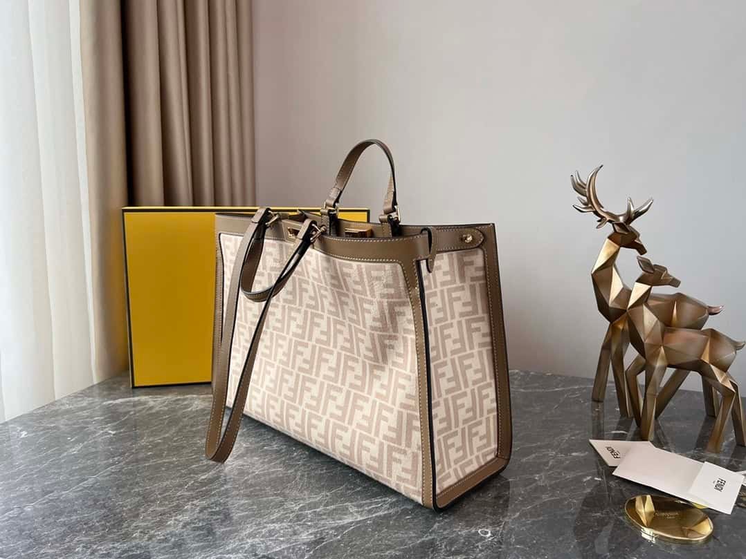 Fendi Double FF Flannel Peekaboo X-tote Bag 50951 | Sandra Bags - Image 5