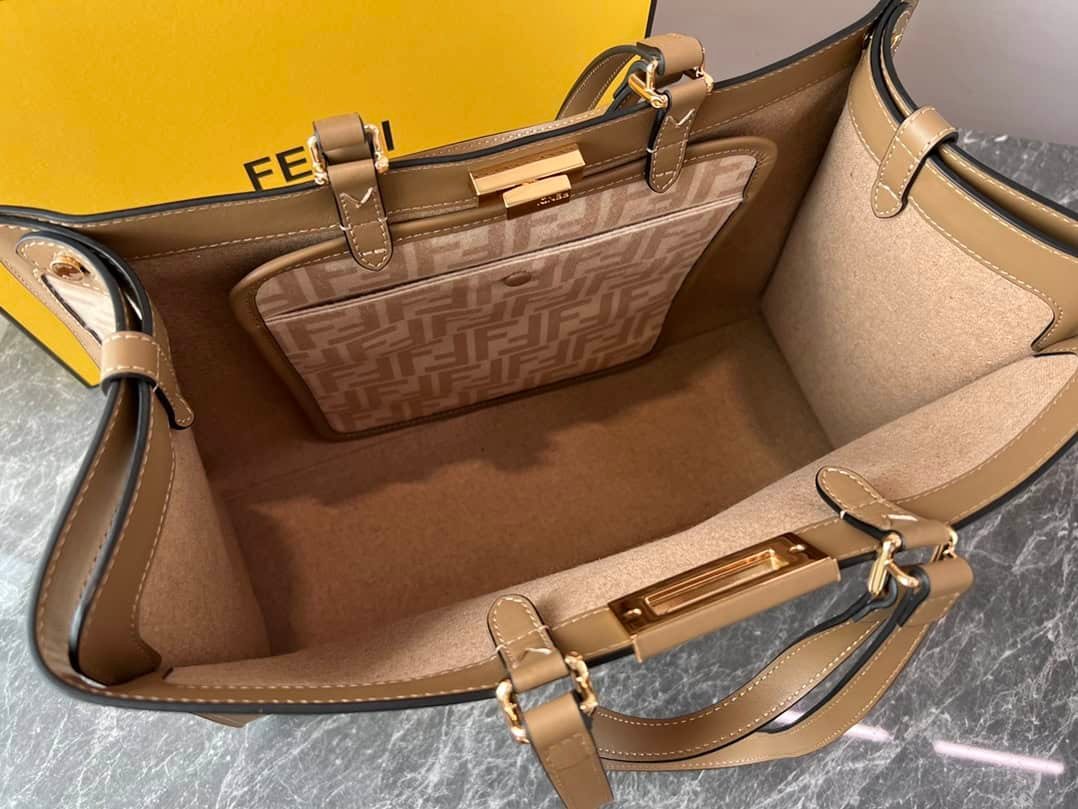 Fendi Double FF Flannel Peekaboo X-tote Bag 50951 | Sandra Bags - Image 2