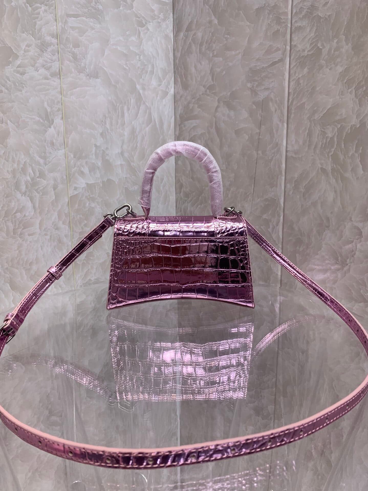 Balenciaga Heavyweight Hourglass Small Bag - Shimmery Pink 45960 | Sandra Bags - Image 5
