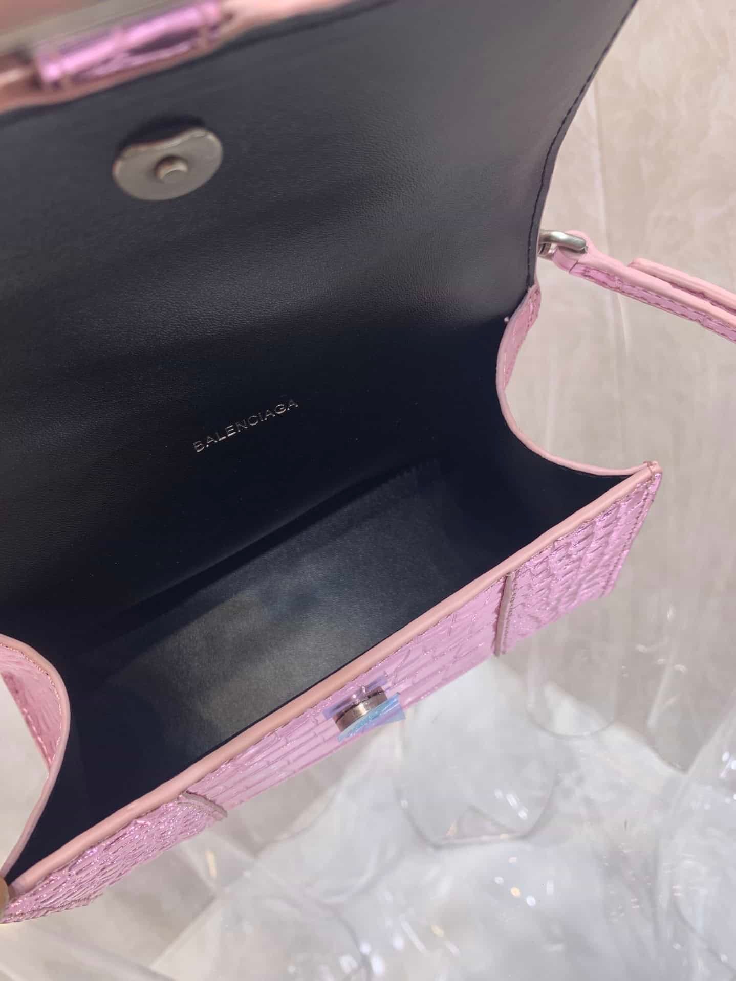Balenciaga Heavyweight Hourglass Small Bag - Shimmery Pink 45960 | Sandra Bags - Image 2