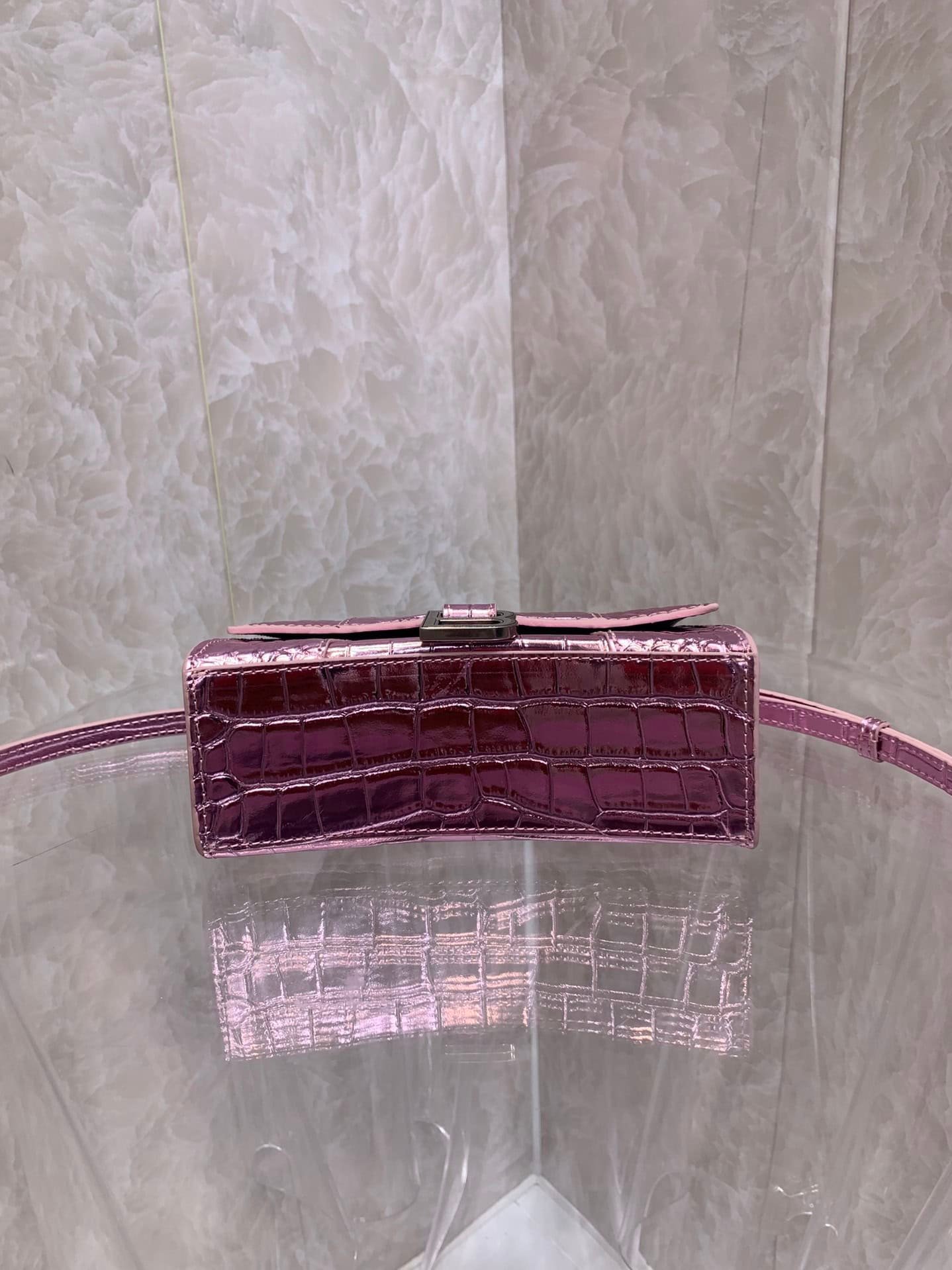 Balenciaga Heavyweight Hourglass Small Bag - Shimmery Pink 45960 | Sandra Bags - Image 4