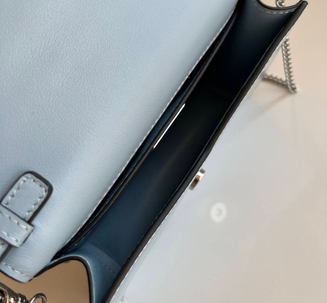 Prada Large Triangular Flip Cover Handbag - Blue 38264 | Sandra Bags - Image 2