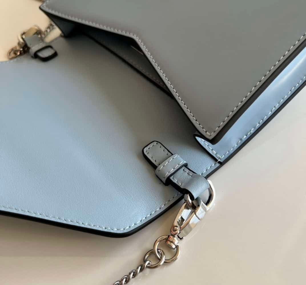 Prada Large Triangular Flip Cover Handbag - Blue 38264 | Sandra Bags - Image 3
