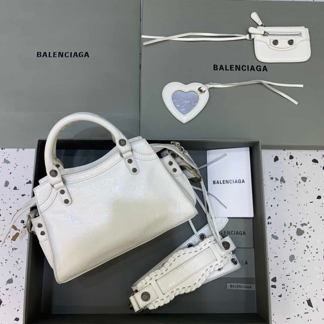 Balenciaga Neo Cagole Motorcycle Bag - White 61241 | Sandra Bags - Image 5