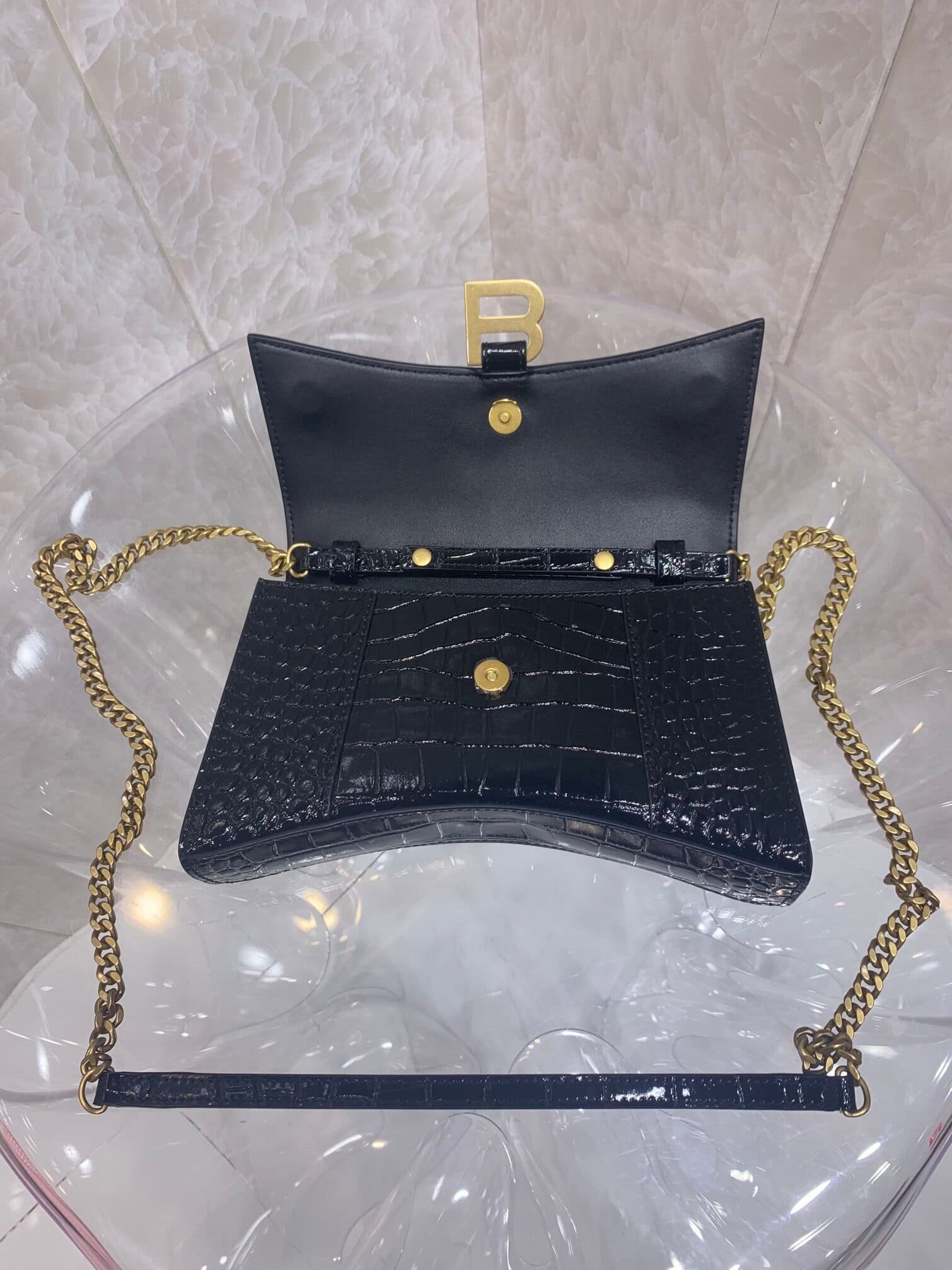 Balenciaga Hourglass Chain Bag - Black (Golden Buckle) 65992 | Sandra Bags - Image 3