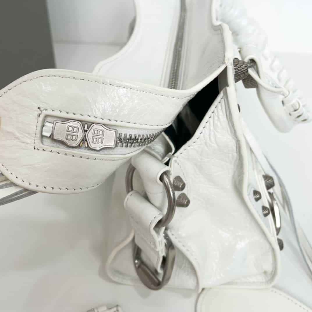 Balenciaga Neo Cagole Explosive Motorbike Bag - White 63237 | Sandra Bags - Image 4