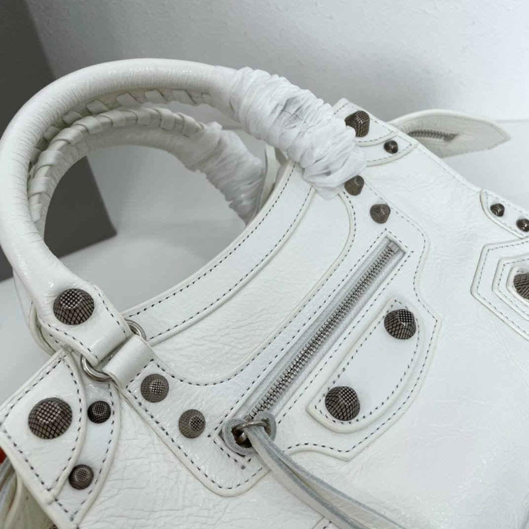 Balenciaga Neo Cagole Explosive Motorbike Bag - White 63237 | Sandra Bags - Image 2