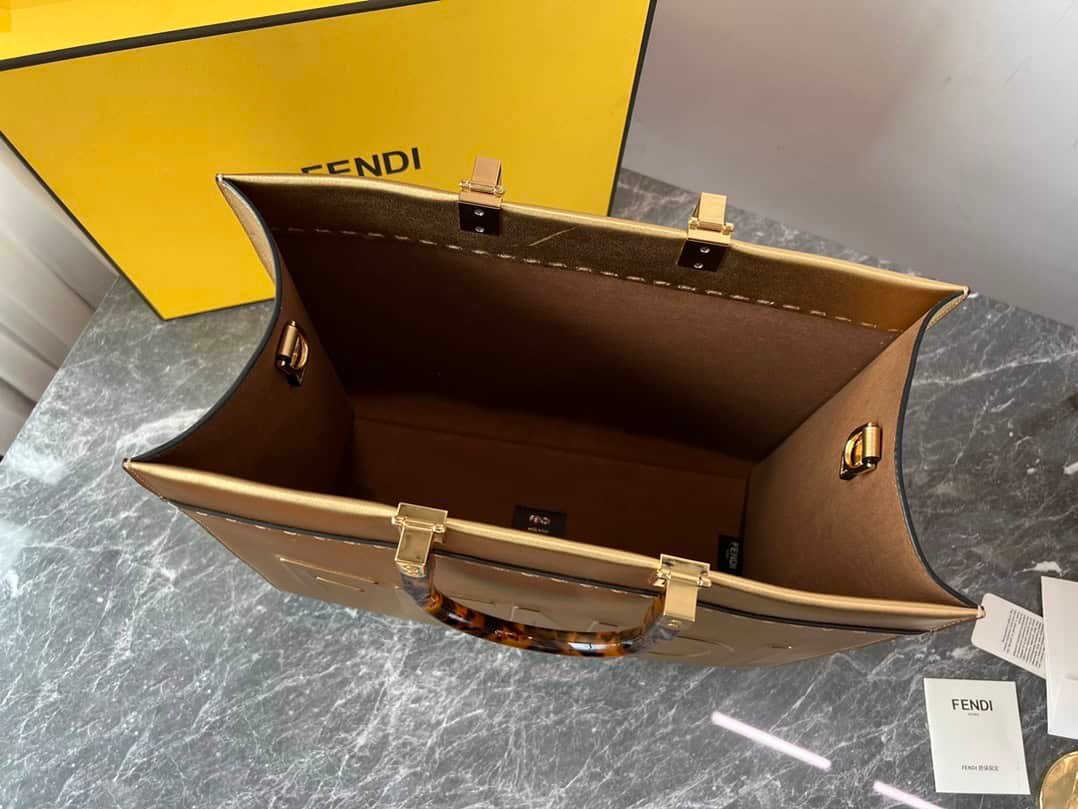 Fendi Sunshine Small Tote Bag - Gold 26801 | Sandra Bags - Image 3