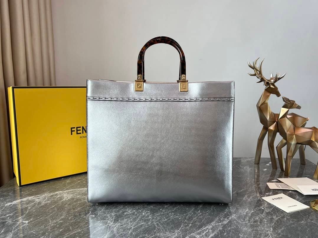 Fendi Sunshine Small Tote Bag - Silver 59185 | Sandra Bags - Image 3