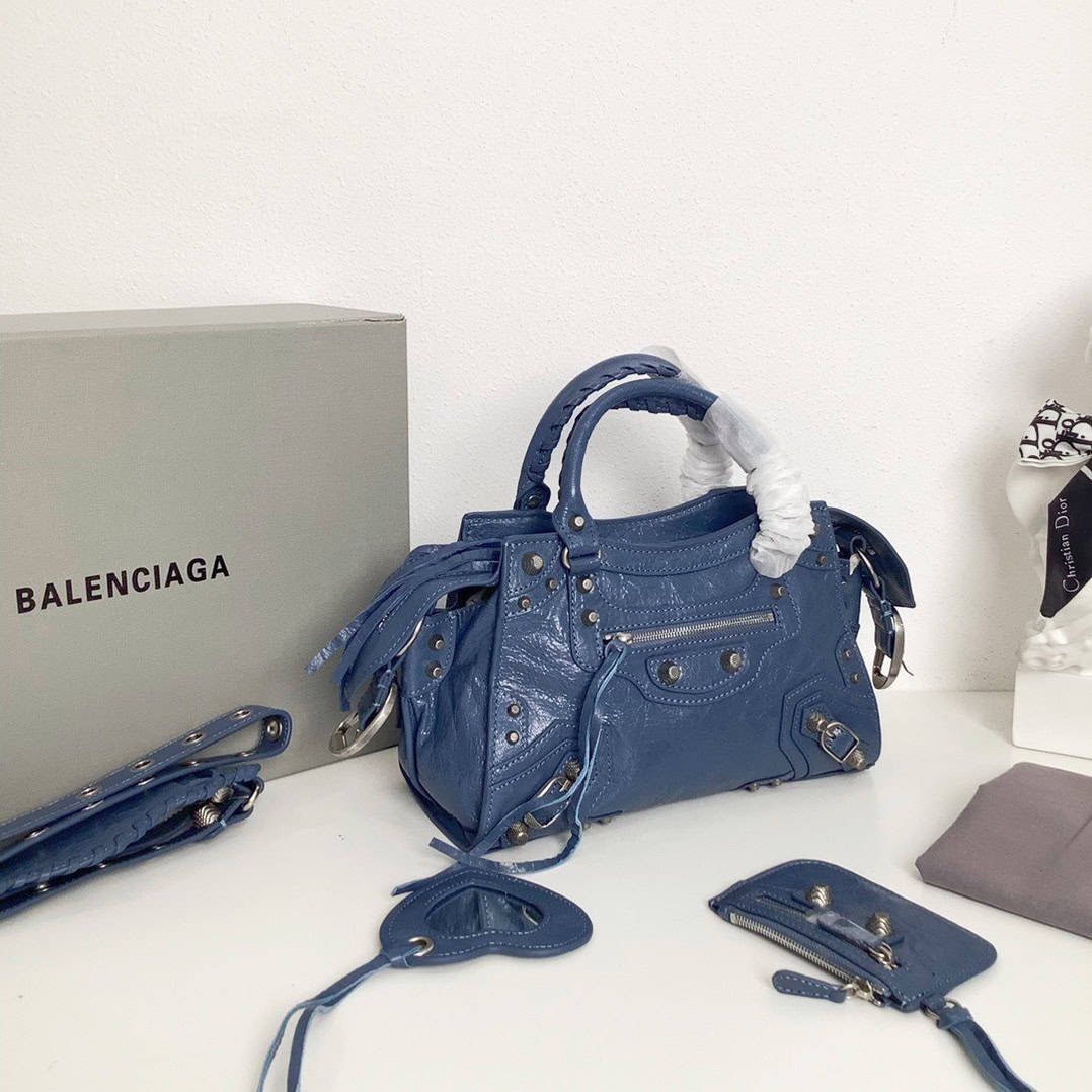 Balenciaga Neo Cagole Explosive Motorbike Bag - Dark Blue 61137 | Sandra Bags - Image 5