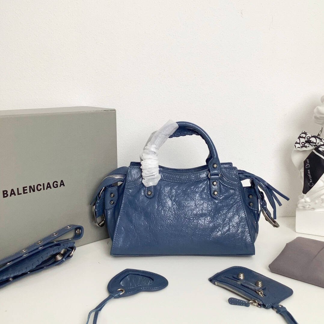 Balenciaga Neo Cagole Explosive Motorbike Bag - Dark Blue 61137 | Sandra Bags - Image 2