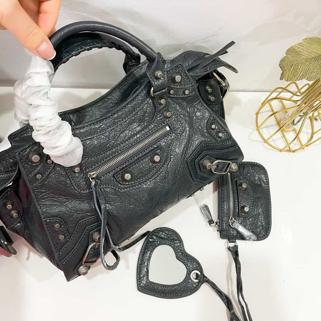 Balenciaga Neo Cagole Explosive Motorbike Bag - Black 21683 | Sandra Bags - Image 4