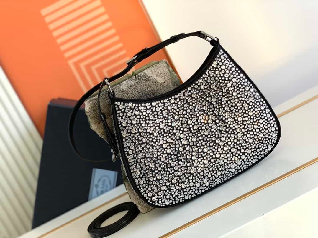 Prada Gypsophila Underarm Bag - White/Black 78169 | Sandra Bags - Image 4