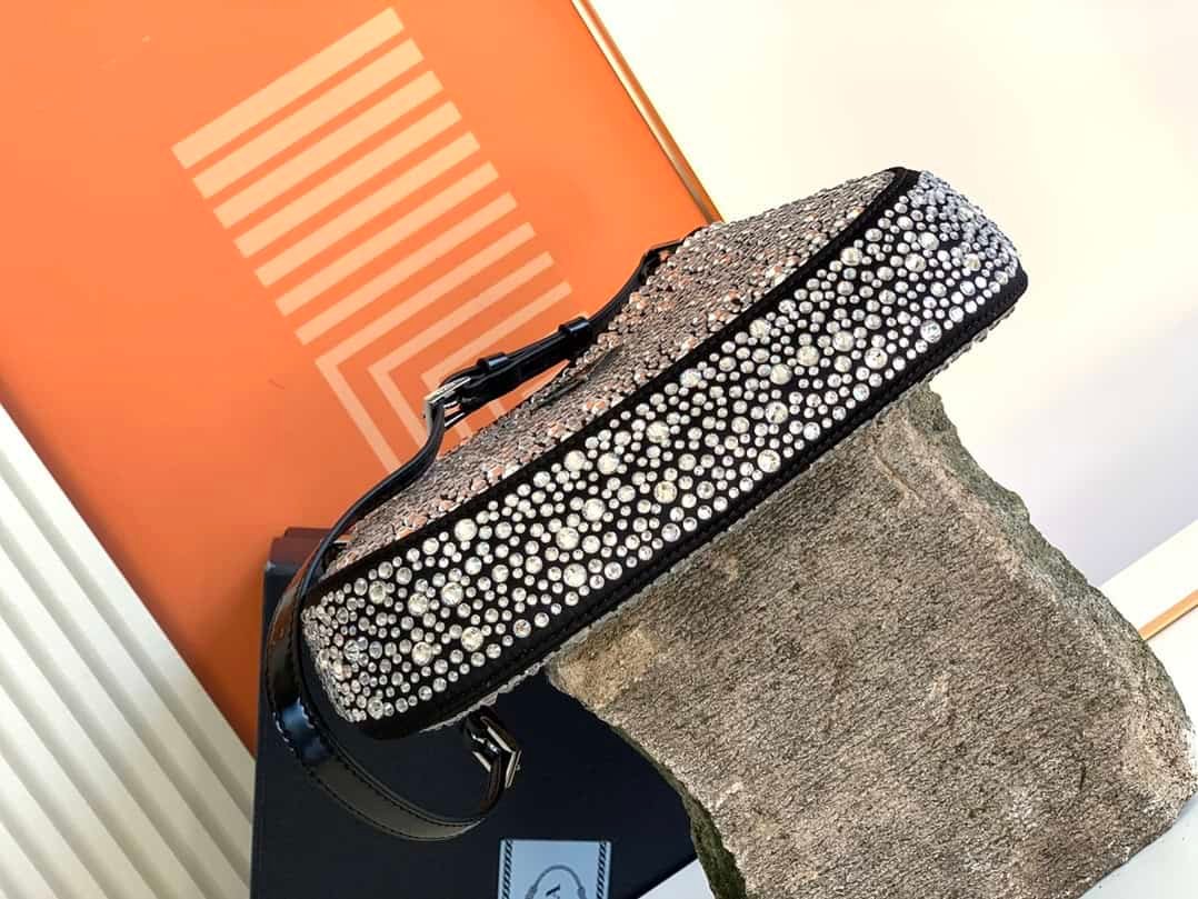 Prada Gypsophila Underarm Bag - White/Black 78169 | Sandra Bags - Image 3