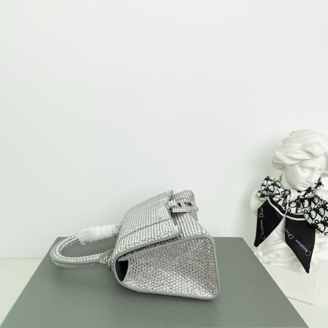 Balenciaga Super Mini Hourglass Bag - Shimmery Silver 24238 | Sandra Bags - Image 4