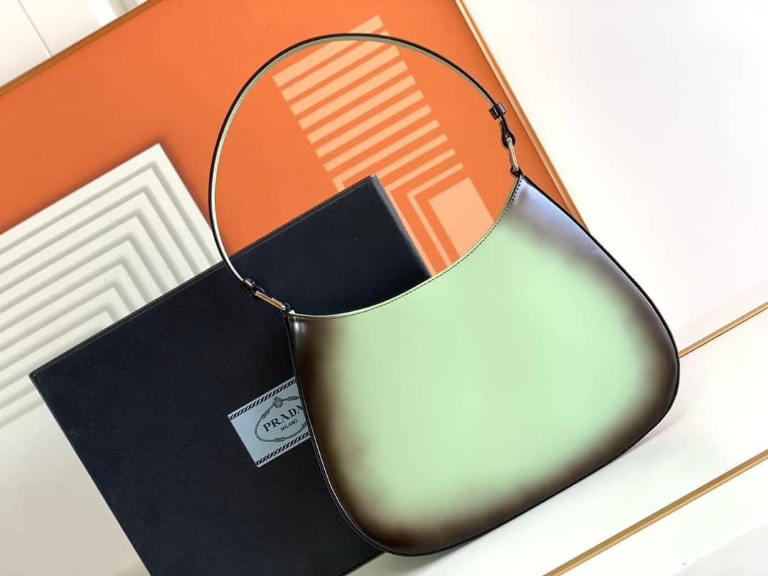 Prada Two-Color Women's Armpit Bag - Green 44126 | Sandra Bags - Image 4