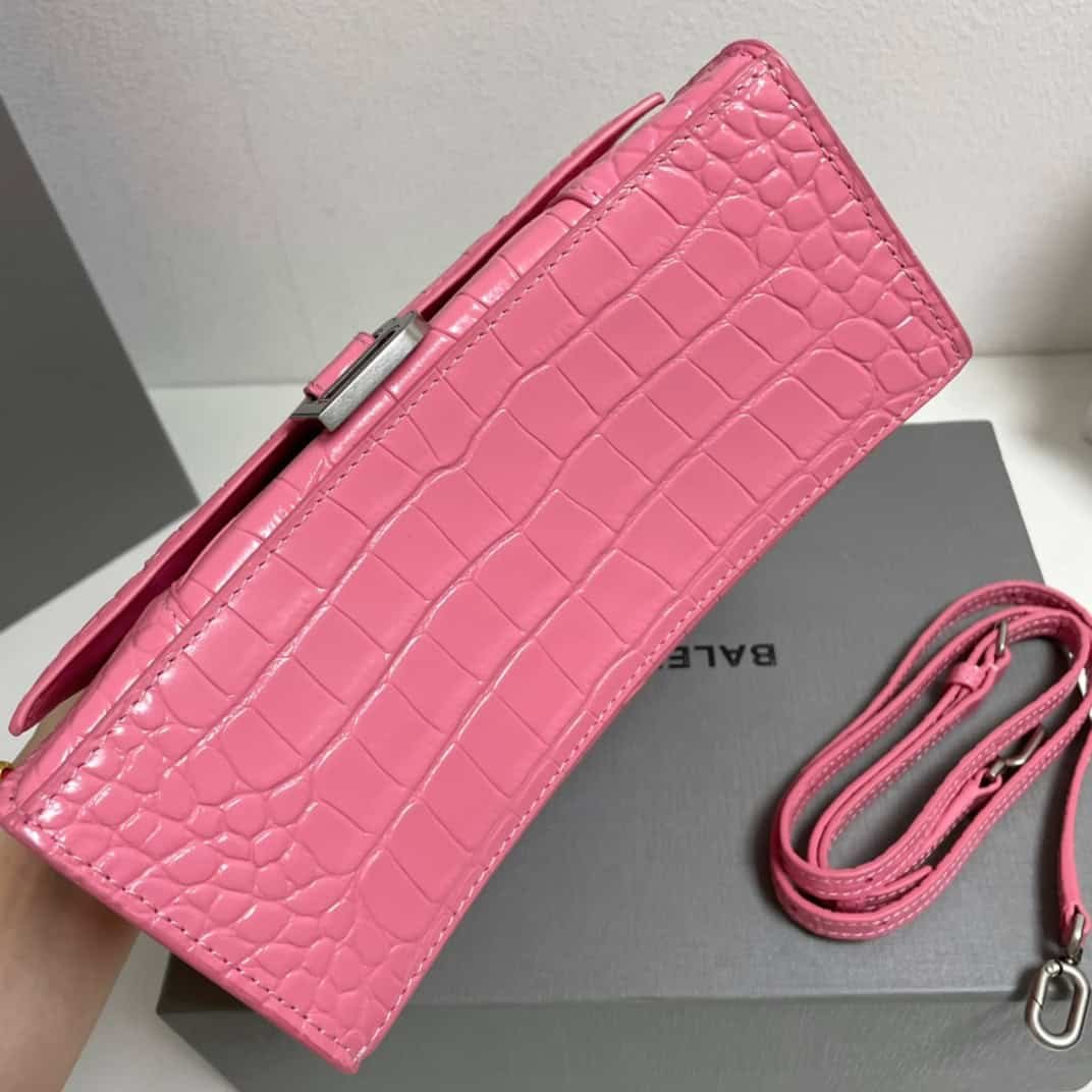 Balenciaga Crocodile Small Hourglass Bag - Pink 81267 | Sandra Bags - Image 3