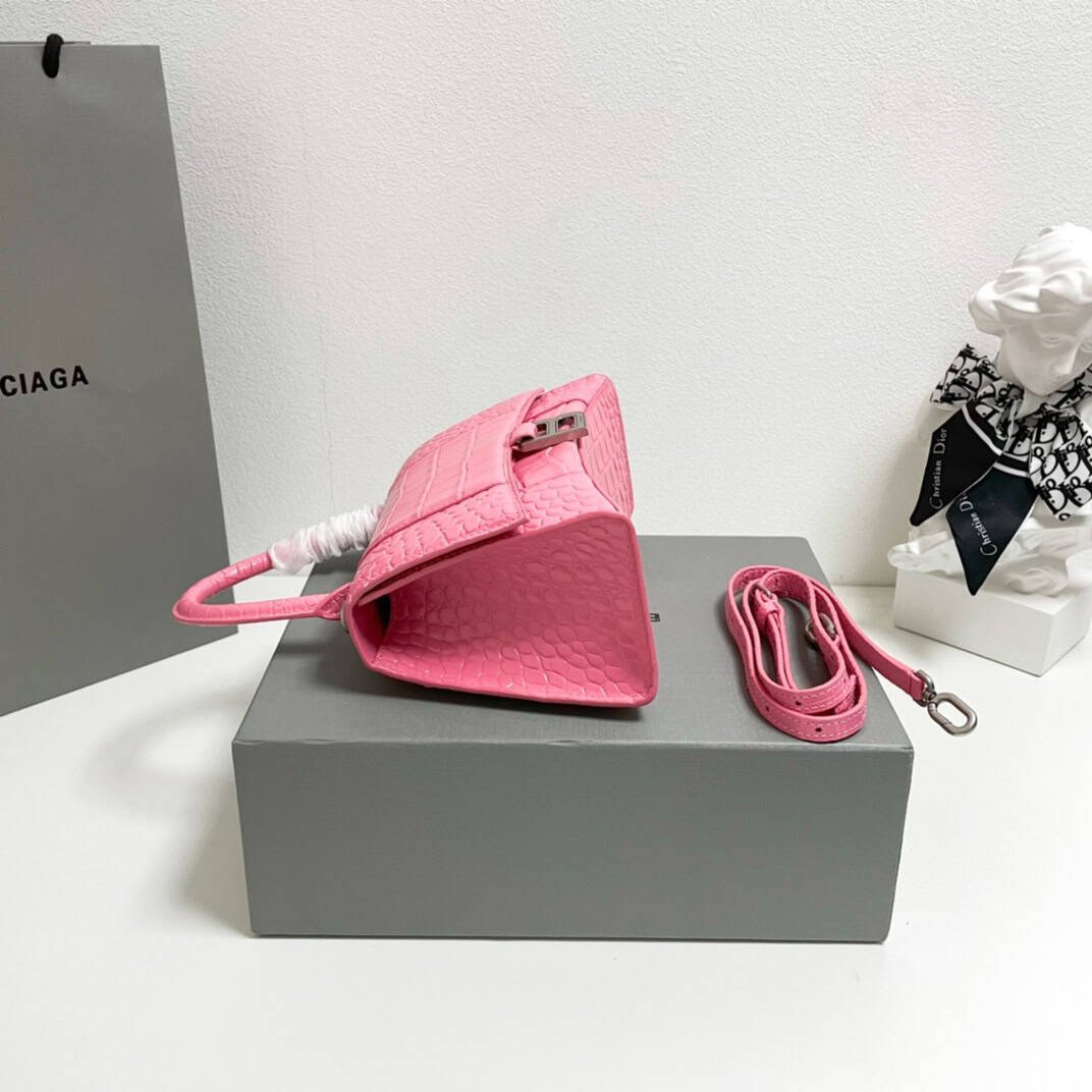 Balenciaga Crocodile Small Hourglass Bag - Pink 81267 | Sandra Bags - Image 4