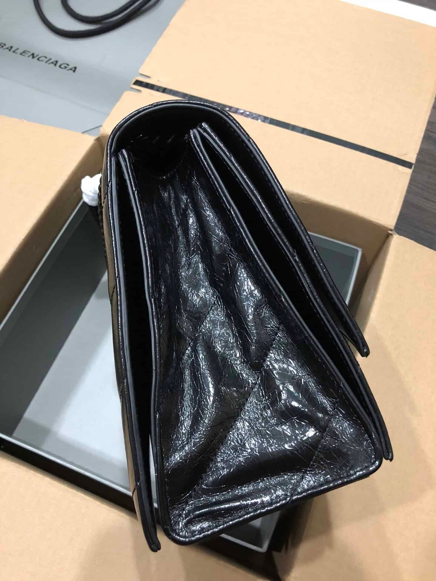 Balenciaga Crush Hourglass Medium Chain Bag - Black 21818 | Sandra Bags - Image 5