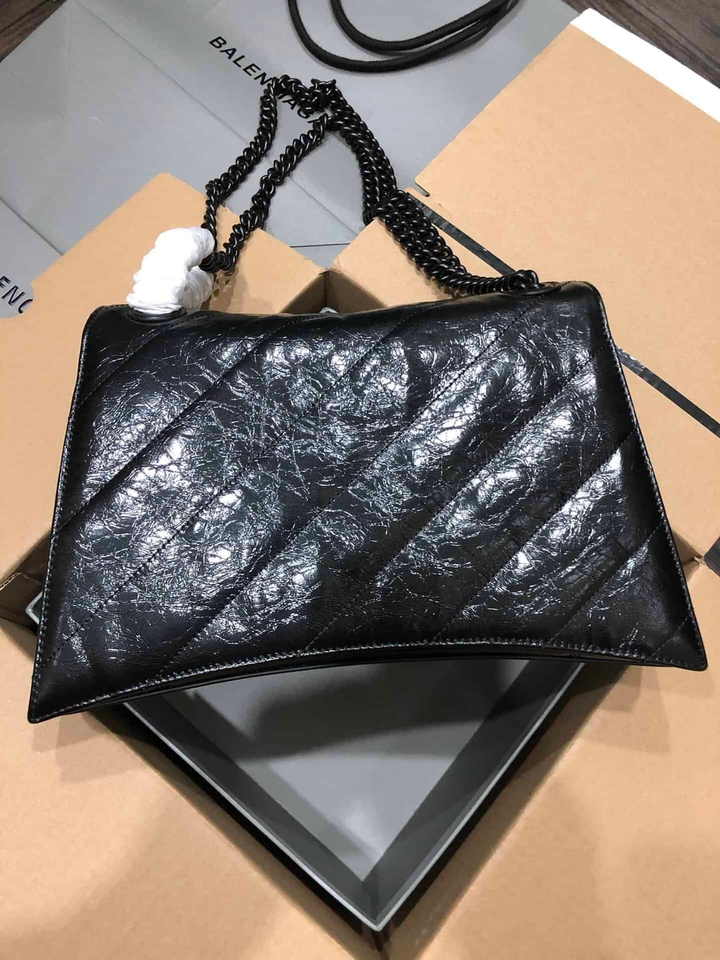Balenciaga Crush Hourglass Medium Chain Bag - Black 21818 | Sandra Bags - Image 4