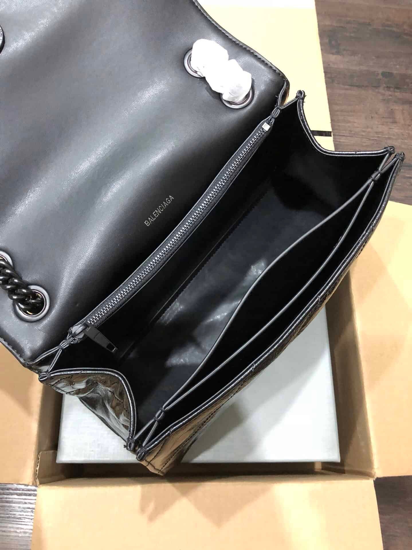 Balenciaga Crush Hourglass Medium Chain Bag - Black 21818 | Sandra Bags - Image 3