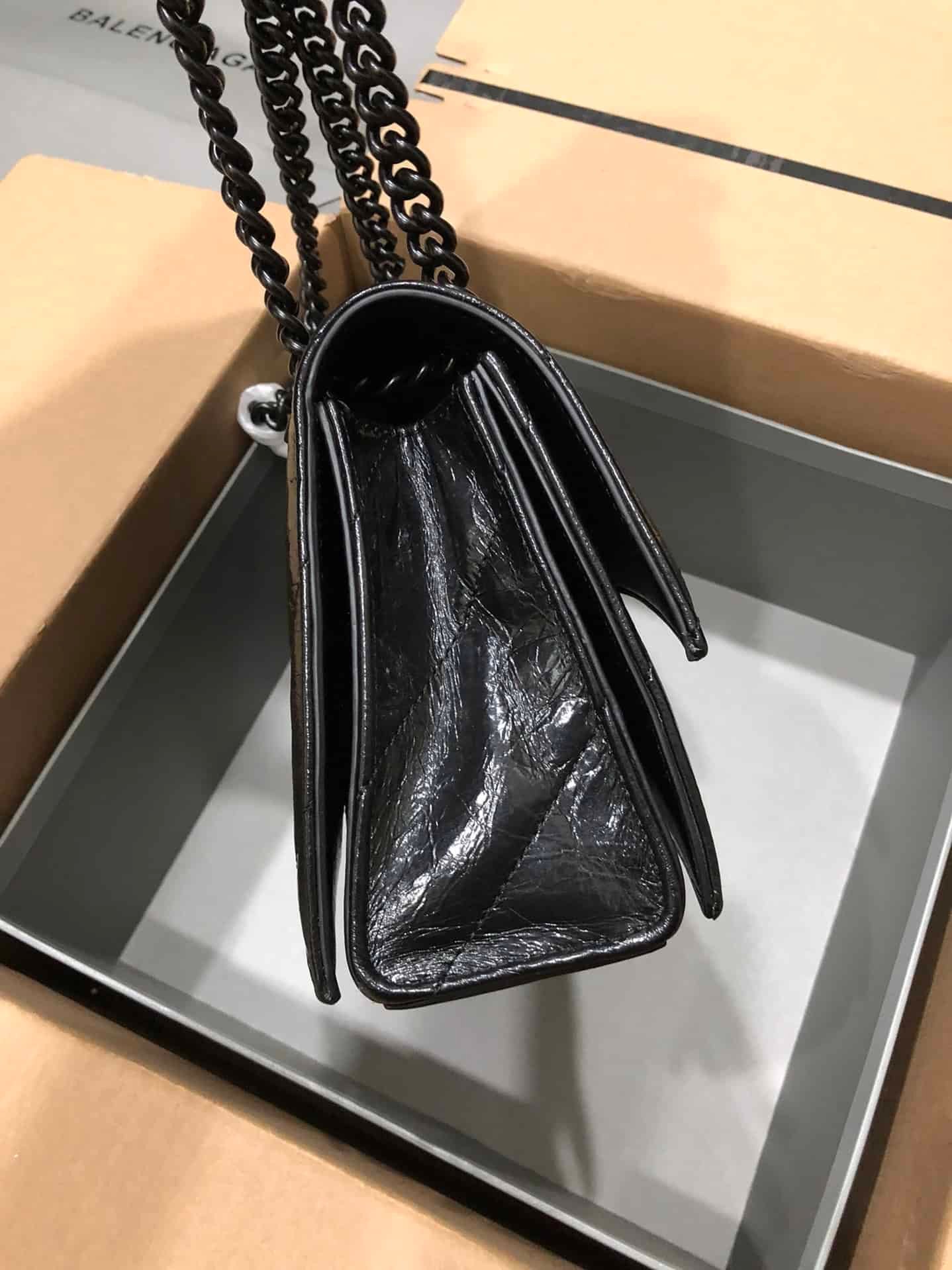 Balenciaga Crush Hourglass Small Chain Bag - Black 10568 | Sandra Bags - Image 4