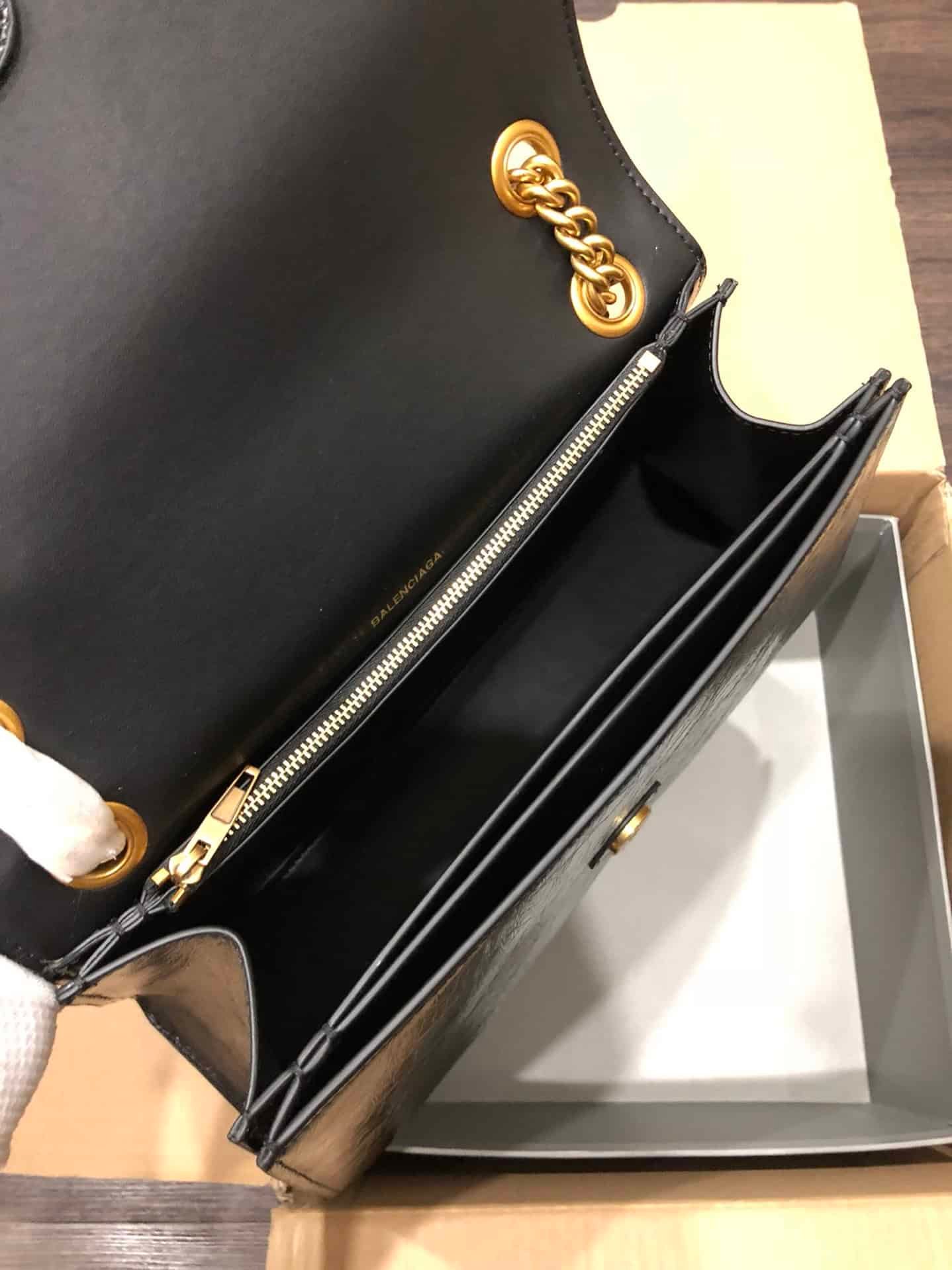 Balenciaga Crush Hourglass Medium Chain Bag - Black/Gold 67387 | Sandra Bags - Image 2