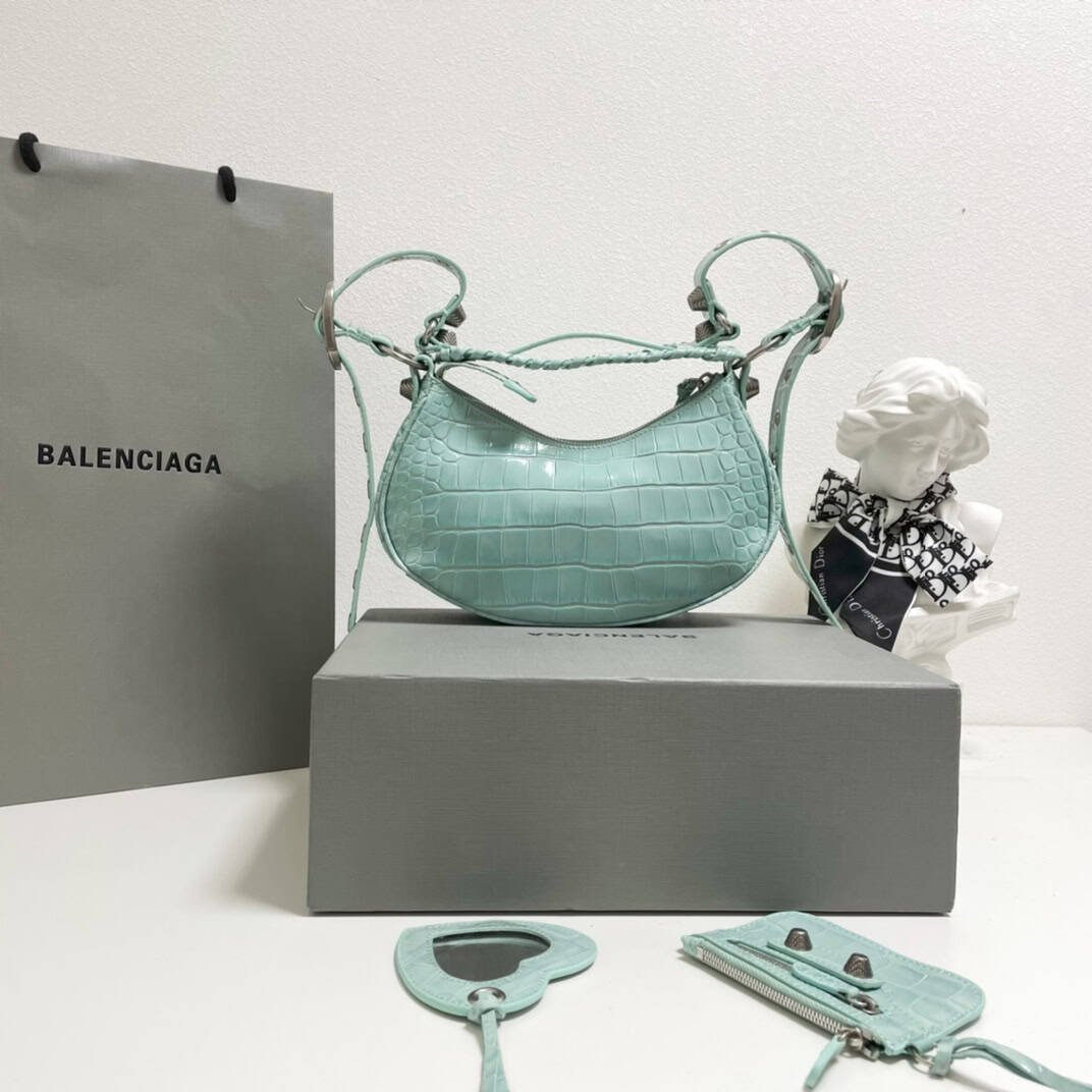 Balenciaga Le Cagole Half-Moon Small Armpit Dumpling Bag - Green 12992 | Sandra Bags - Image 5