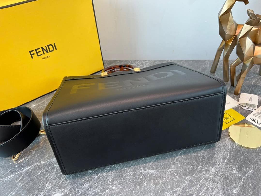 Fendi Sunshine Small Tote Bag - Black 70386 | Sandra Bags - Image 2