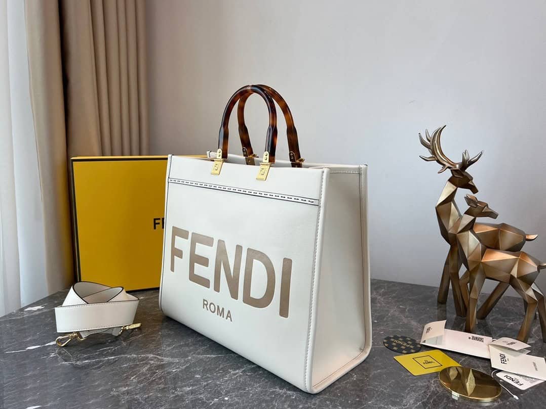 Fendi Sunshine Small Tote Bag - White 73745 | Sandra Bags - Image 5