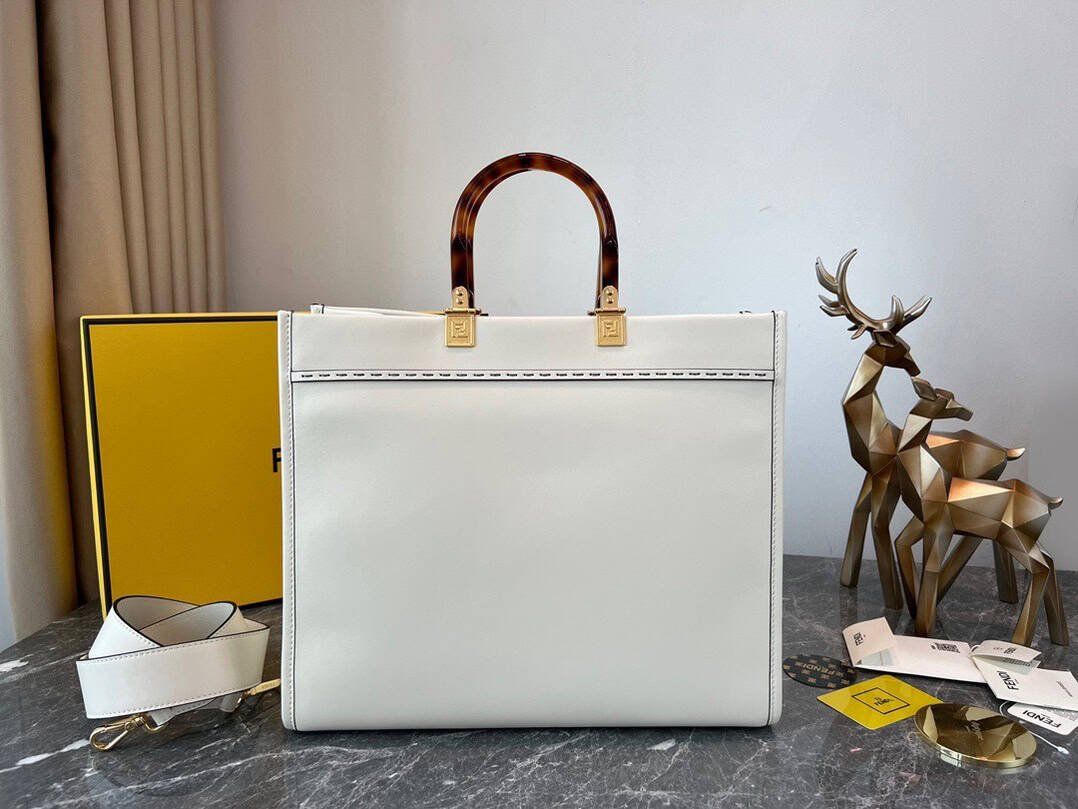 Fendi Sunshine Small Tote Bag - White 73745 | Sandra Bags - Image 4