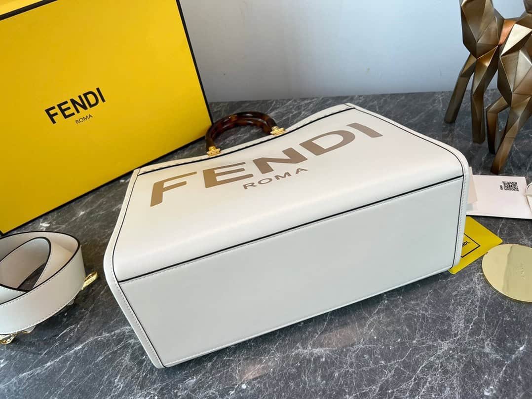 Fendi Sunshine Small Tote Bag - White 73745 | Sandra Bags - Image 2