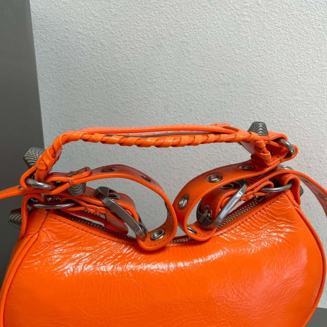 Balenciaga Le Cagole Half-Moon Small Armpit Dumpling Bag - Orange 93731 | Sandra Bags - Image 5