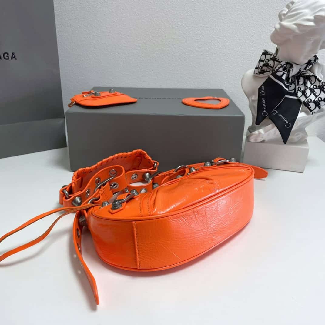 Balenciaga Le Cagole Half-Moon Small Armpit Dumpling Bag - Orange 93731 | Sandra Bags - Image 2