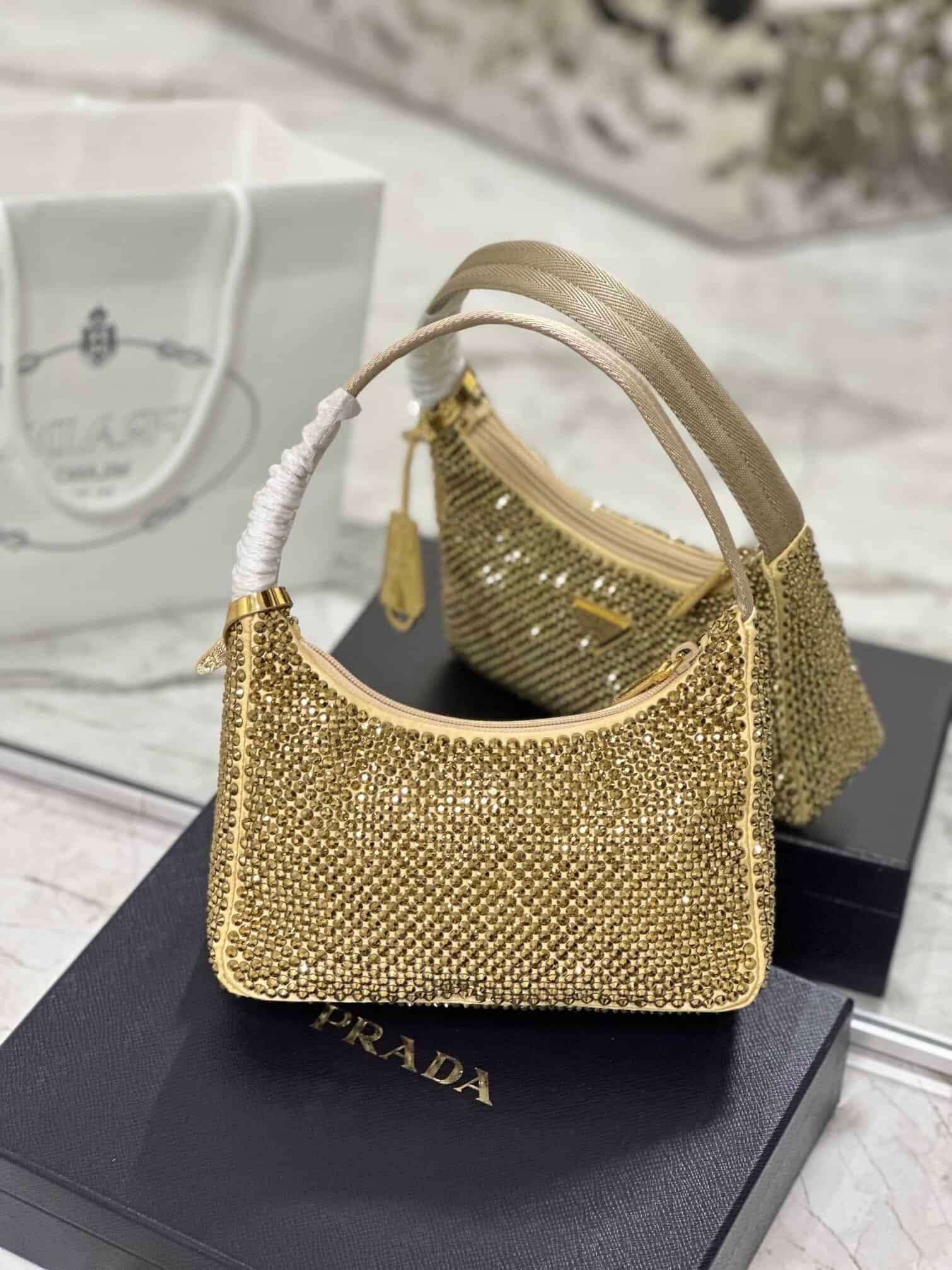 Prada Hobo Diamond Armpit Bag - Gold 17134 | Sandra Bags - Image 5