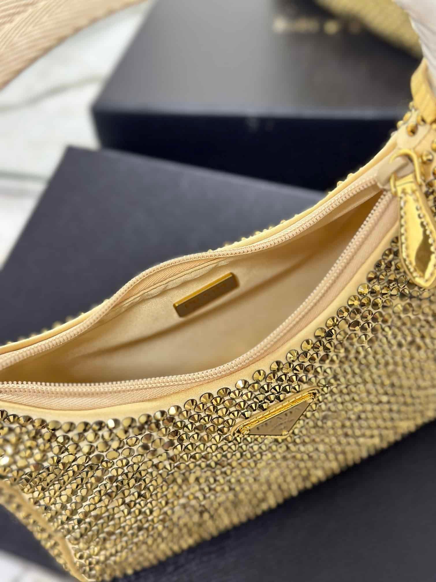 Prada Hobo Diamond Armpit Bag - Gold 17134 | Sandra Bags - Image 2