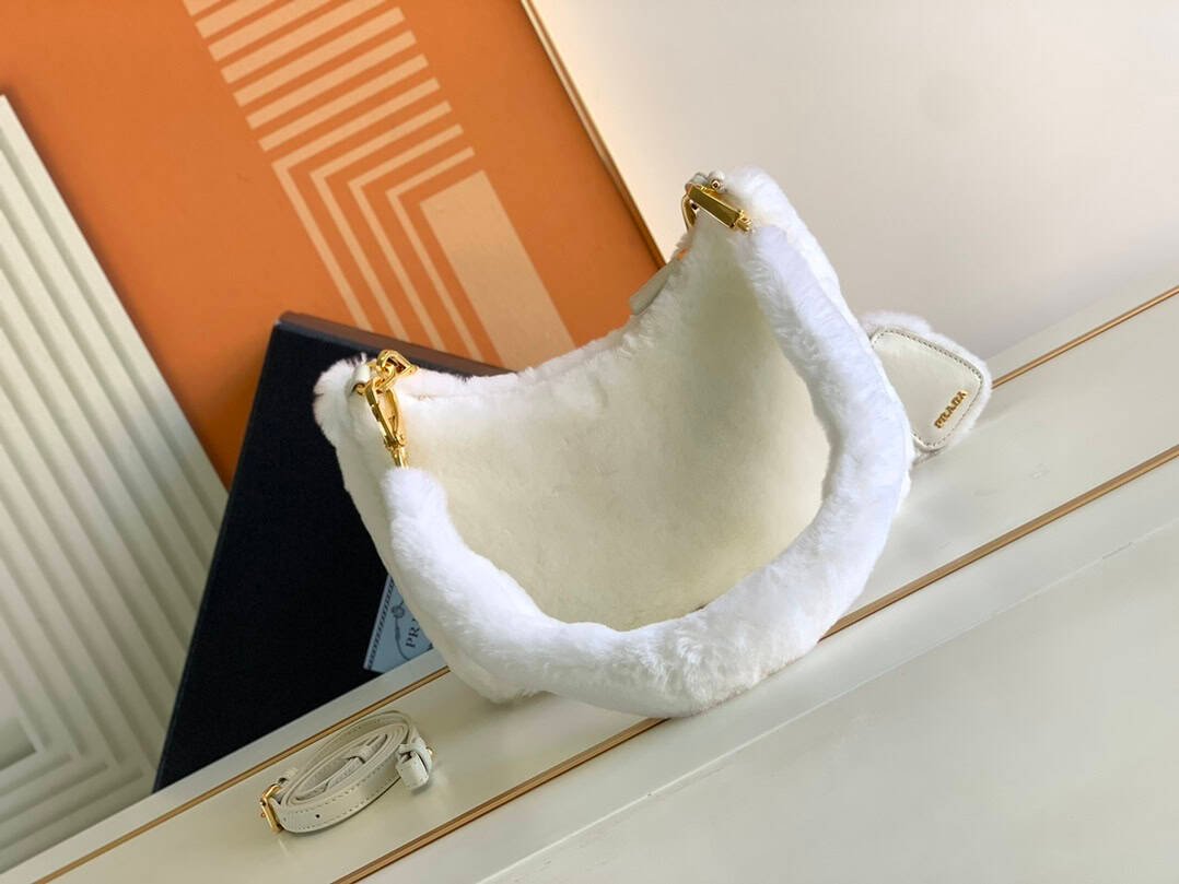 Prada Plush Three-In-One Handbag - White 92660 | Sandra Bags - Image 5