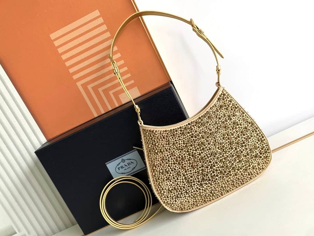 Prada Gypsophila Underarm Bag - Gold 89110 | Sandra Bags - Image 4