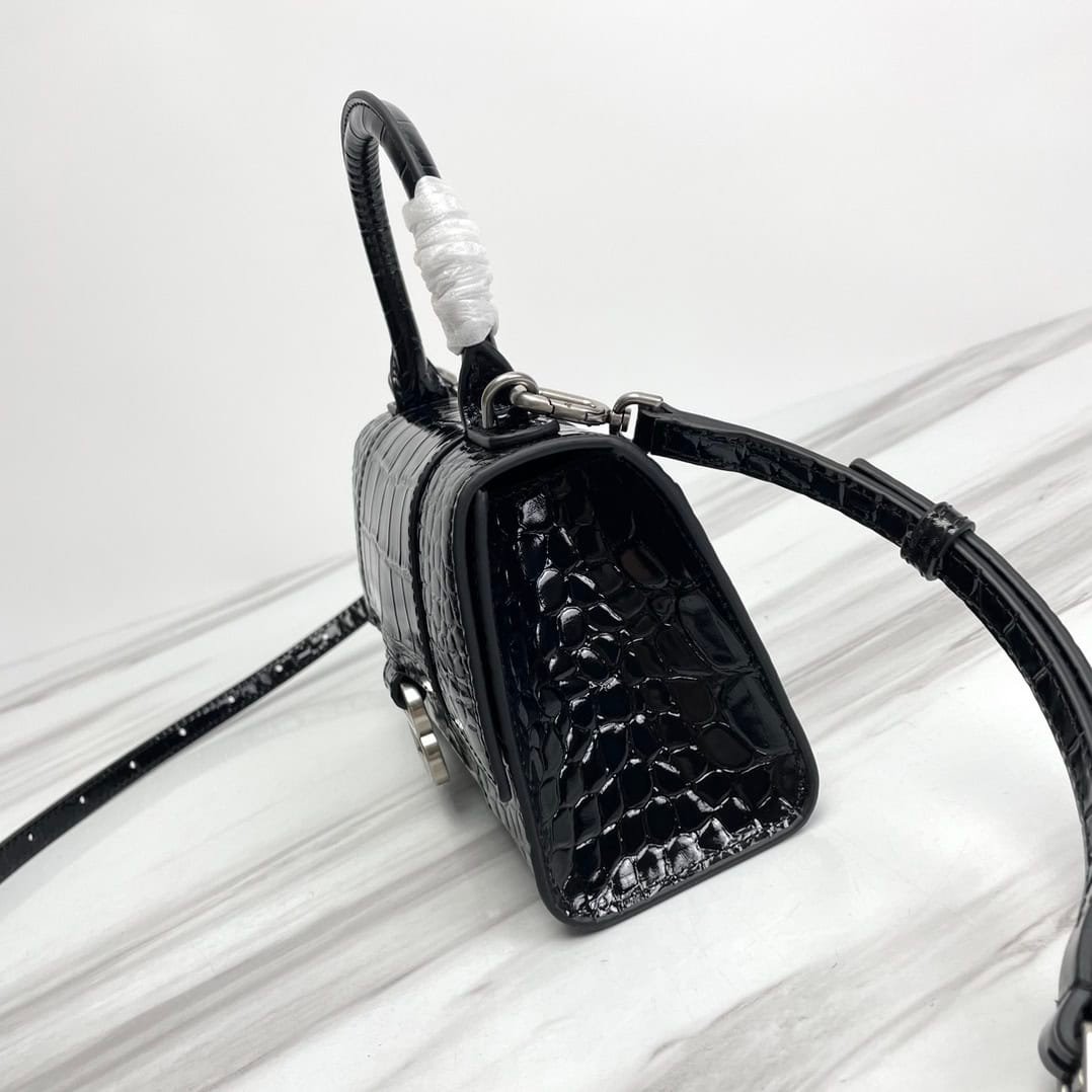 Balenciaga Hourglass Small Bag (Silver Buckle) - Black 16179 | Sandra Bags - Image 4