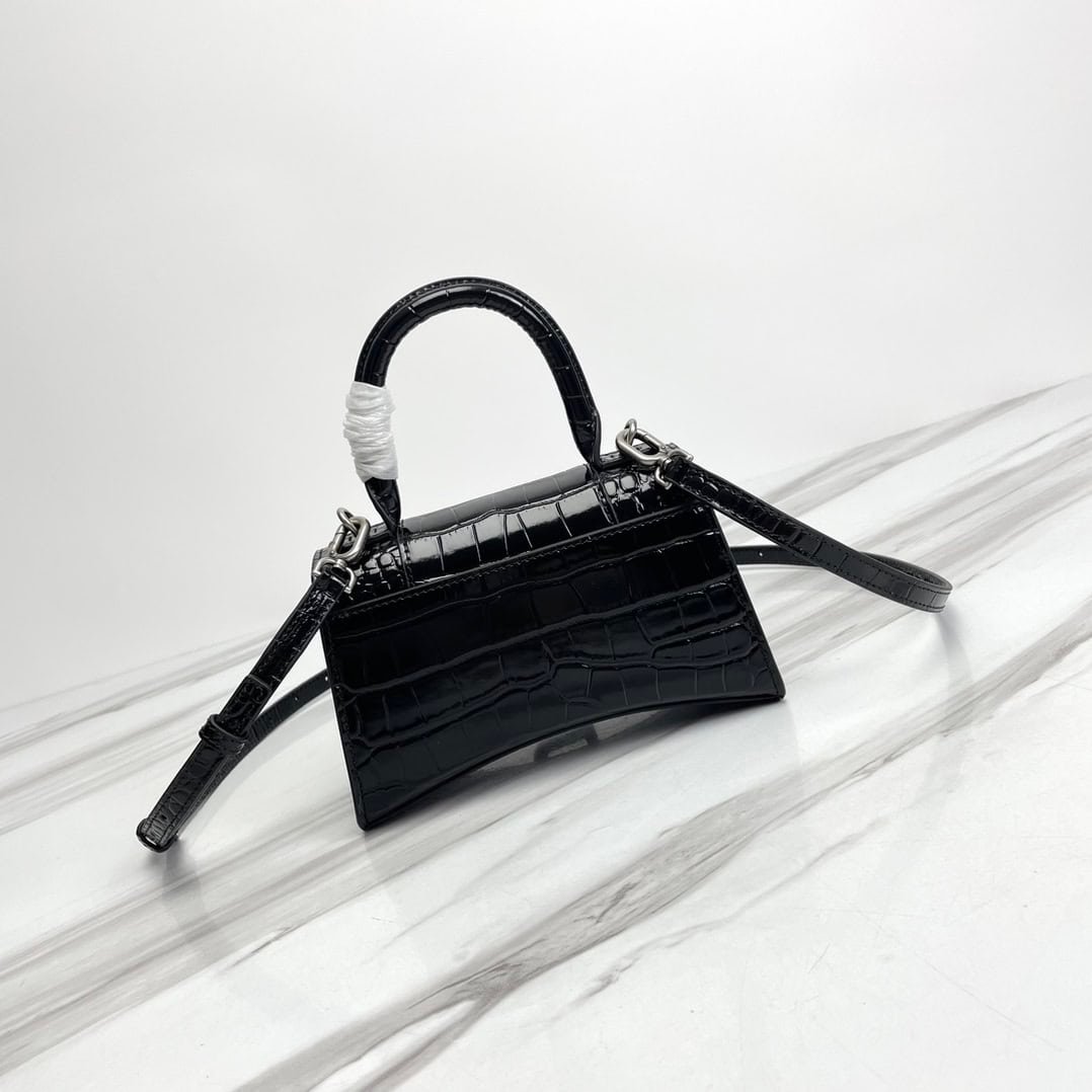 Balenciaga Hourglass Small Bag (Silver Buckle) - Black 16179 | Sandra Bags - Image 3