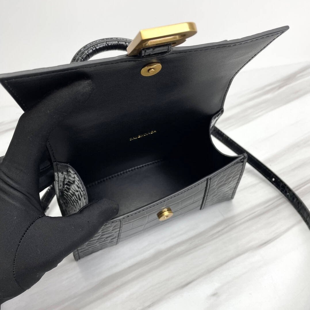 Balenciaga Hourglass Small Bag (Golden Buckle) - Black 68589 | Sandra Bags - Image 2