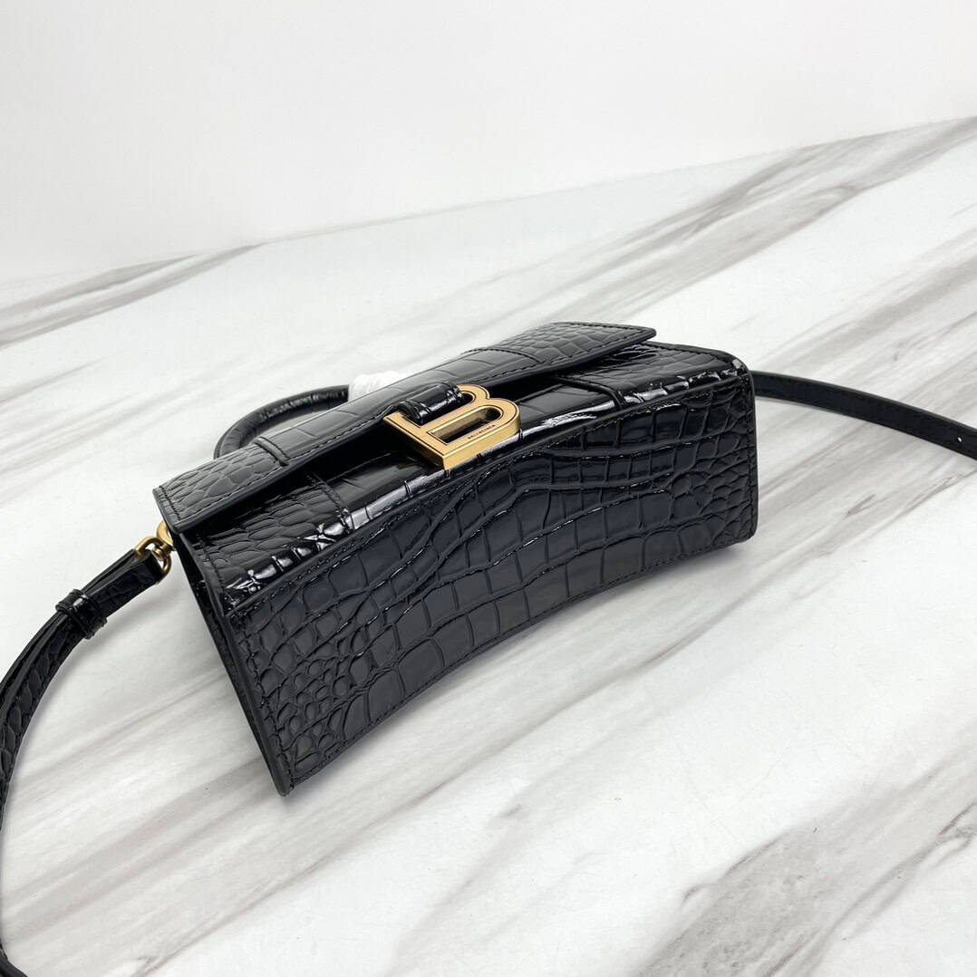 Balenciaga Hourglass Small Bag (Golden Buckle) - Black 68589 | Sandra Bags - Image 5