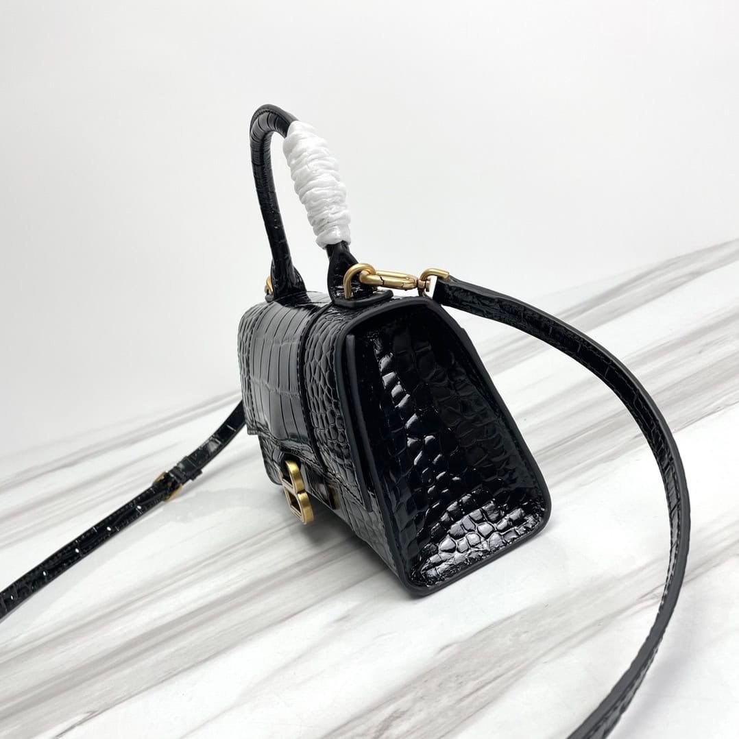 Balenciaga Hourglass Small Bag (Golden Buckle) - Black 68589 | Sandra Bags - Image 4