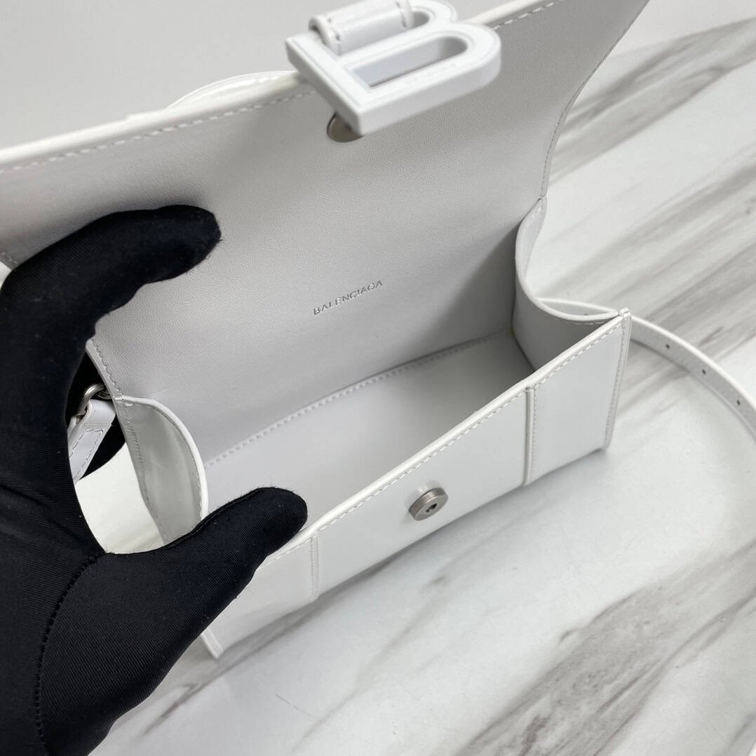 Balenciaga Hourglass Small Bag (White Buckle) - White 64446 | Sandra Bags - Image 2