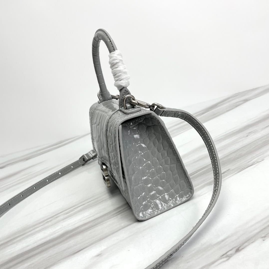 Balenciaga Hourglass Small Bag (Silver Buckle) - Gray 42705 | Sandra Bags - Image 4
