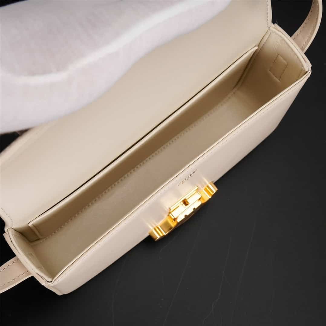 Celine Triomphe Shiny Cow Leather Armpit Bag - off White 77976 | Sandra Bags - Image 5