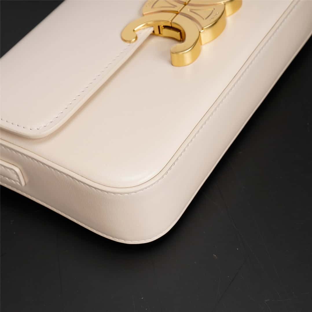 Celine Triomphe Shiny Cow Leather Armpit Bag - off White 77976 | Sandra Bags - Image 3